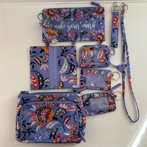 Vera Bradly Mural Garden 9 Piece Set Shoulder Purse Wristlets Pencil Case Floral